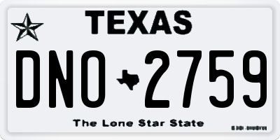 TX license plate DNO2759