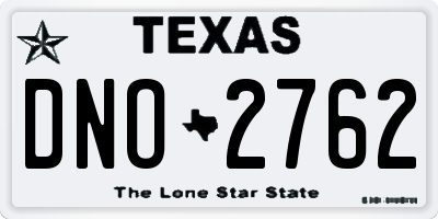 TX license plate DNO2762