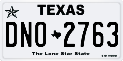 TX license plate DNO2763
