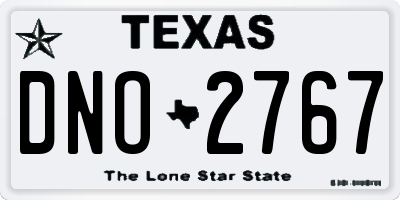 TX license plate DNO2767