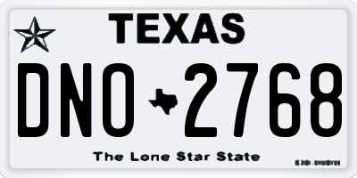 TX license plate DNO2768
