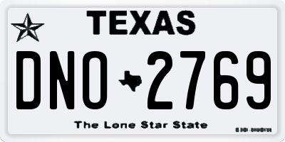 TX license plate DNO2769
