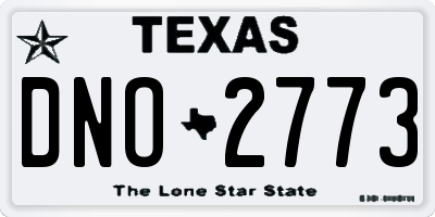 TX license plate DNO2773