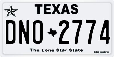TX license plate DNO2774