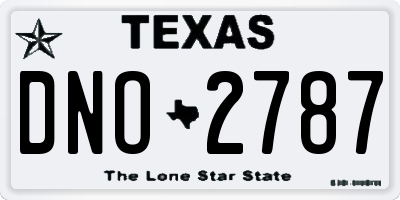 TX license plate DNO2787
