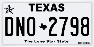 TX license plate DNO2798