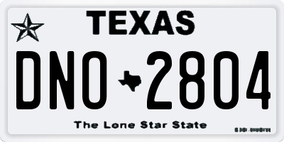 TX license plate DNO2804