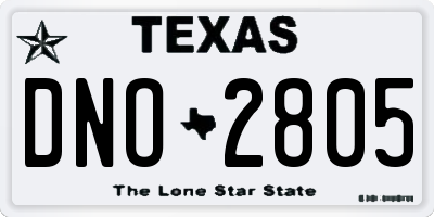 TX license plate DNO2805