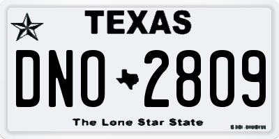 TX license plate DNO2809