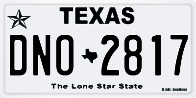 TX license plate DNO2817