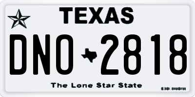 TX license plate DNO2818