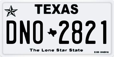 TX license plate DNO2821
