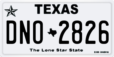 TX license plate DNO2826