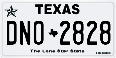 TX license plate DNO2828