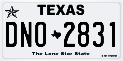 TX license plate DNO2831