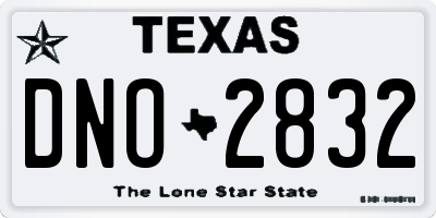 TX license plate DNO2832