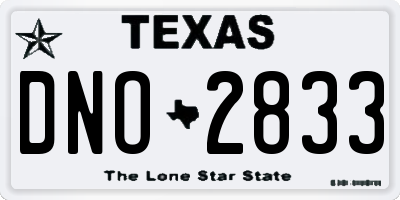 TX license plate DNO2833