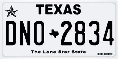 TX license plate DNO2834