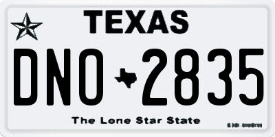 TX license plate DNO2835