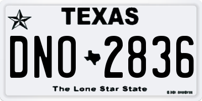 TX license plate DNO2836