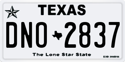 TX license plate DNO2837