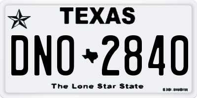 TX license plate DNO2840