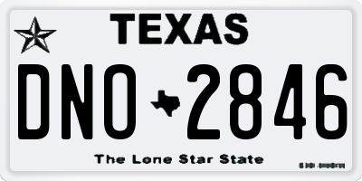 TX license plate DNO2846
