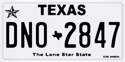 TX license plate DNO2847