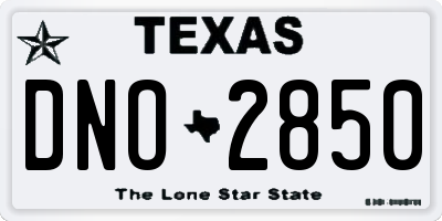 TX license plate DNO2850