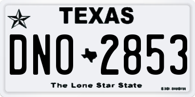 TX license plate DNO2853