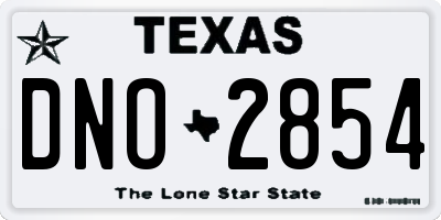TX license plate DNO2854