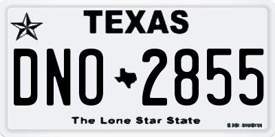 TX license plate DNO2855