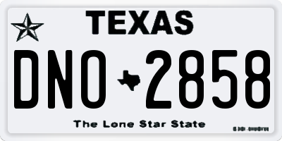 TX license plate DNO2858