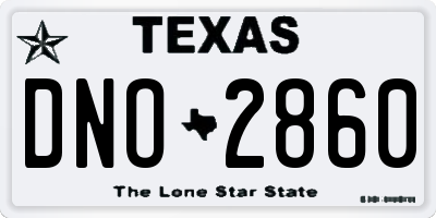 TX license plate DNO2860