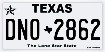 TX license plate DNO2862