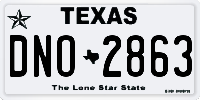TX license plate DNO2863