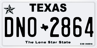 TX license plate DNO2864