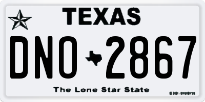 TX license plate DNO2867