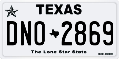 TX license plate DNO2869