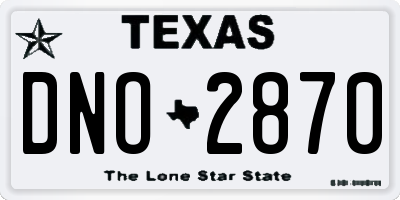 TX license plate DNO2870
