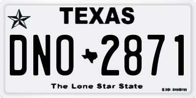 TX license plate DNO2871