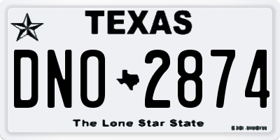 TX license plate DNO2874