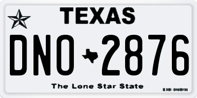 TX license plate DNO2876