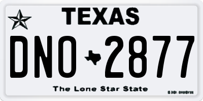 TX license plate DNO2877