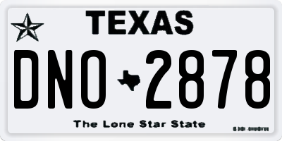TX license plate DNO2878
