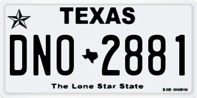 TX license plate DNO2881