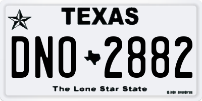 TX license plate DNO2882