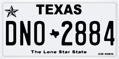 TX license plate DNO2884