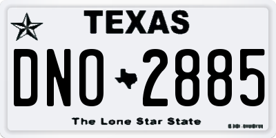 TX license plate DNO2885