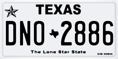 TX license plate DNO2886